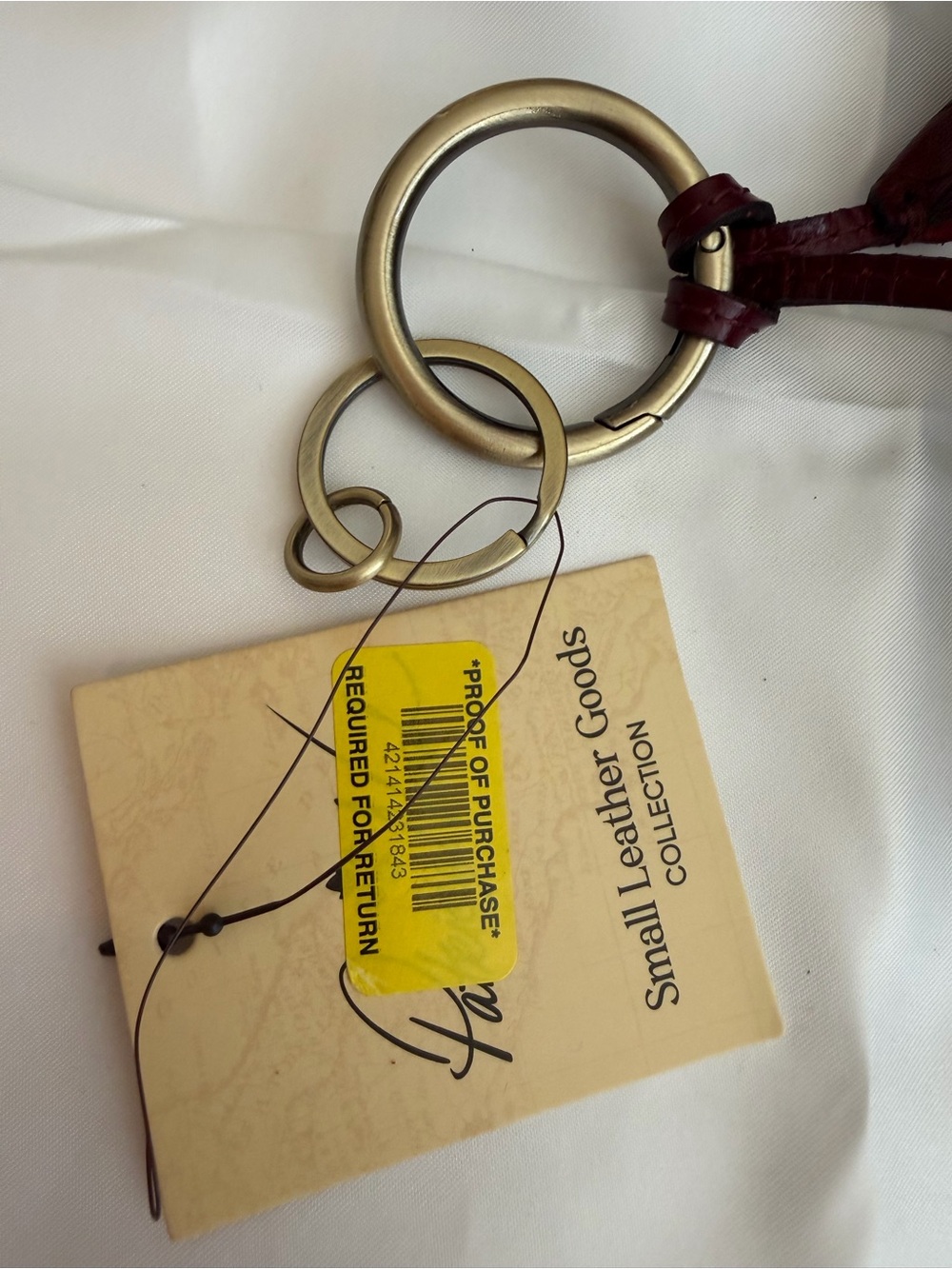 Patricia Nash Oxblood Leather Rose Purse Charm Key Fob NWT - Picture 5 of 8